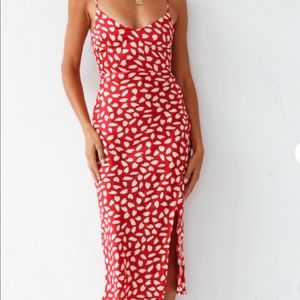 Fortunate One Next Flight Home Red MIDI dress